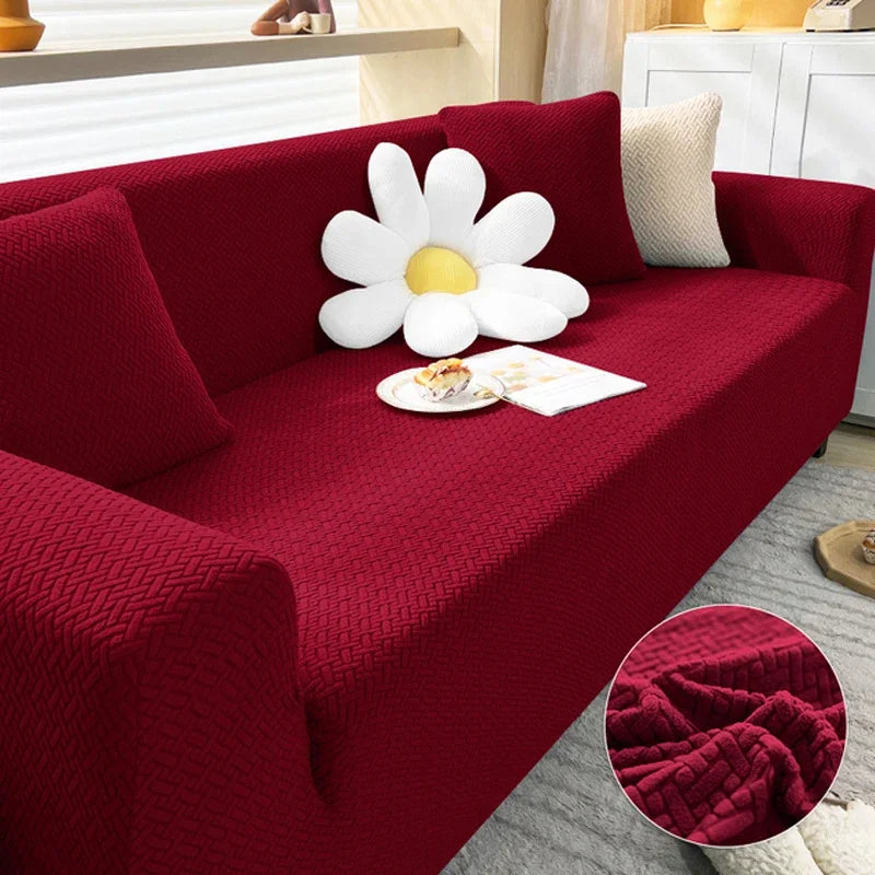 "SofaStyle Premium Sofabezug in Dunkelgrau, elastisch, passt auf alle Sofa-Typen, schützt vor Flecken und Kratzern."