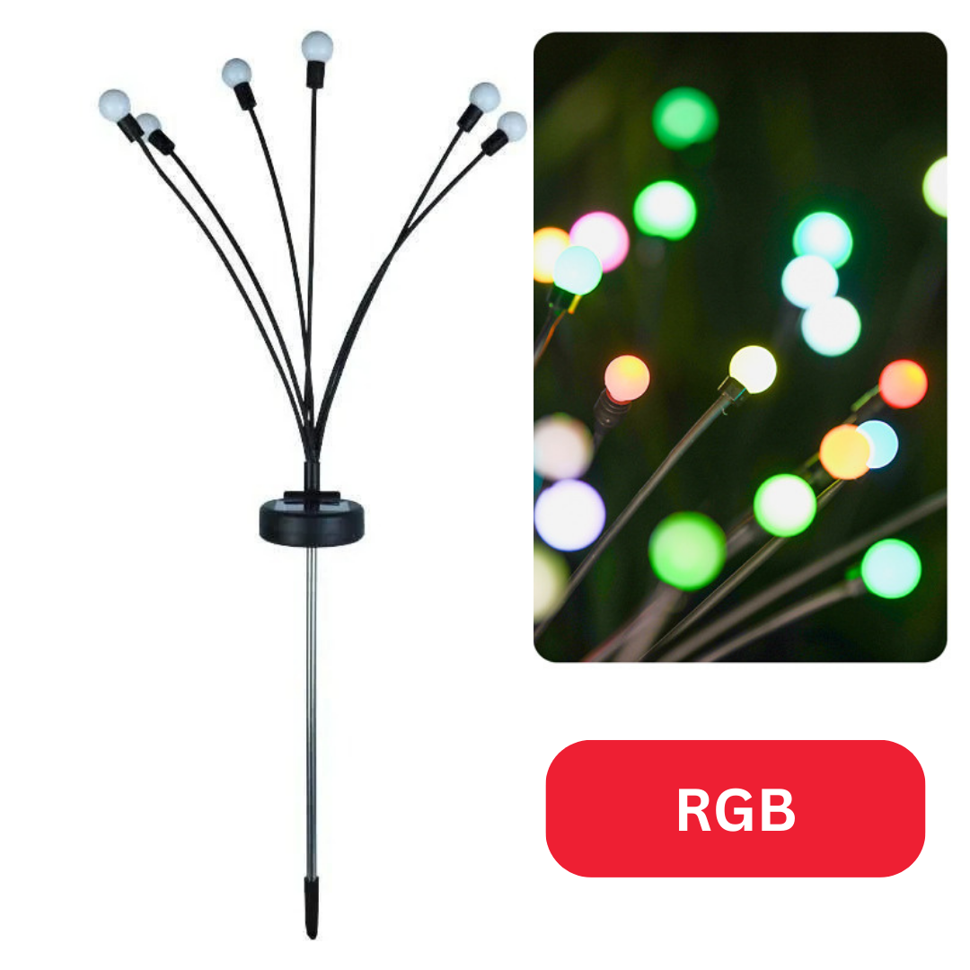 Solar Gartenlichter leuchten warm im Garten, wetterfest und flexibel biegbar, ideal für romantische Außenbeleuchtung.