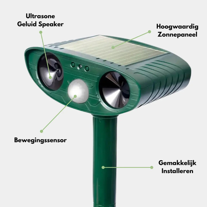 "Solarbetriebener Tiervertreiber mit Ultraschall und LED-Blitzlicht, wetterfest für den Garten, umweltfreundlich durch Solarm