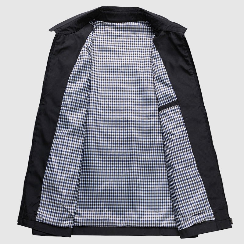 "Stilvolle blaue Noah Frühlingsjacke für Damen, eleganter Umlegekragen, leichter Polyesterstoff, perfekte Passform"