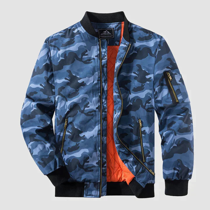 Stilvolle Herren-Bomberjacke in Schwarz, leicht und winddicht, mit klassischem Schnitt und modernen Details, vielseitig einse