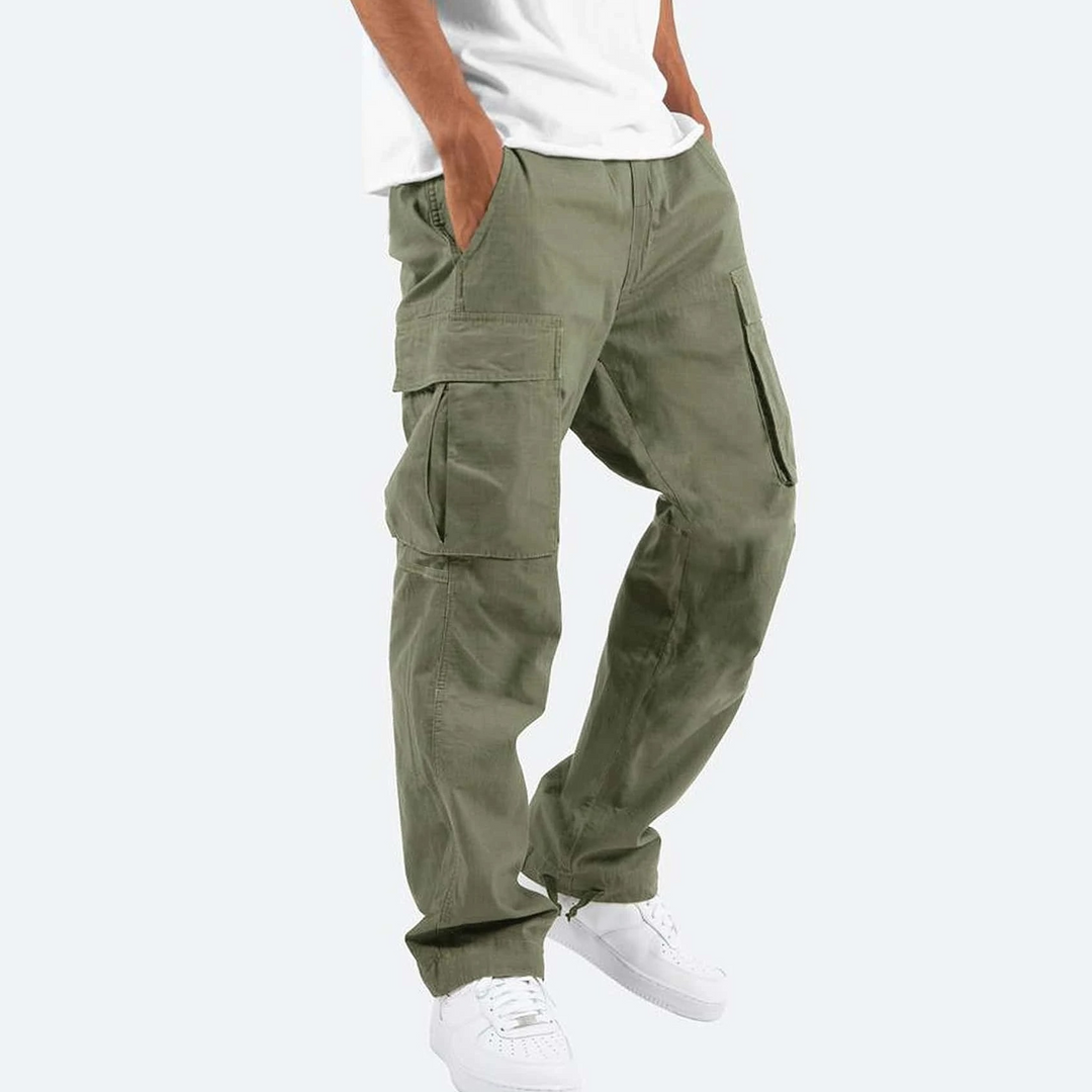 "Stilvolle Herren Cargo-Hose, vielseitig mit Seitentaschen, erhältlich in Braun, Dunkelgrün, Grau, Schwarz, Größen S bis 5XL"