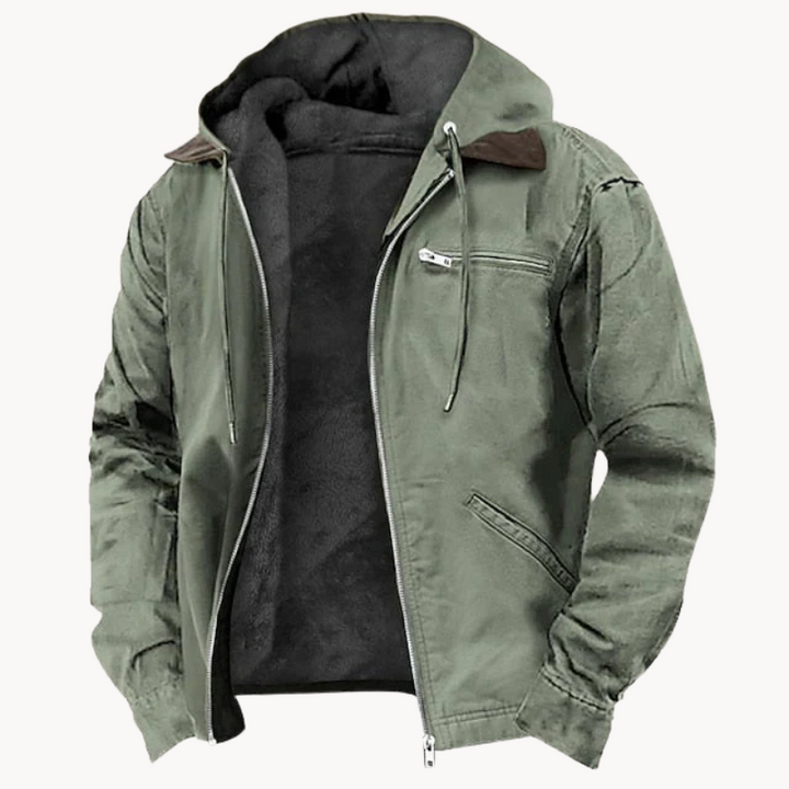 "Stilvolle Herren Outdoor Jacke Simon, wetterfest, modern designt, ideal für Stadt und Abenteuer."