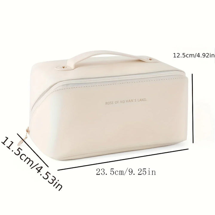 Stilvolle, reisefreundliche Kosmetiktasche mit Reißverschluss, elastischen Fächern und elegantem Design für Make-up-Organisat