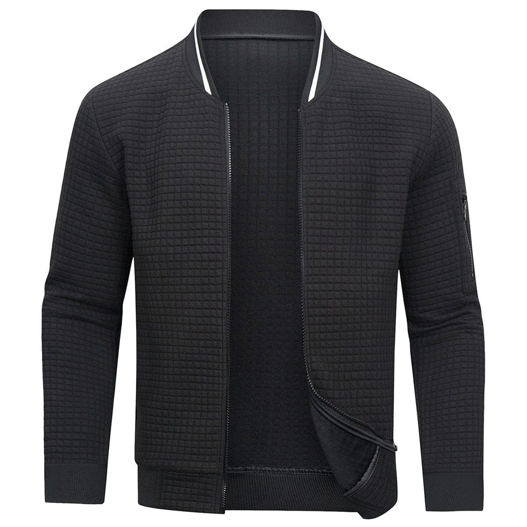 "Stilvoller Pullover mit Reißverschluss für Männer, komfortabel, warm, in Grau, Schwarz oder Weiß, ideal für kühle Tage."