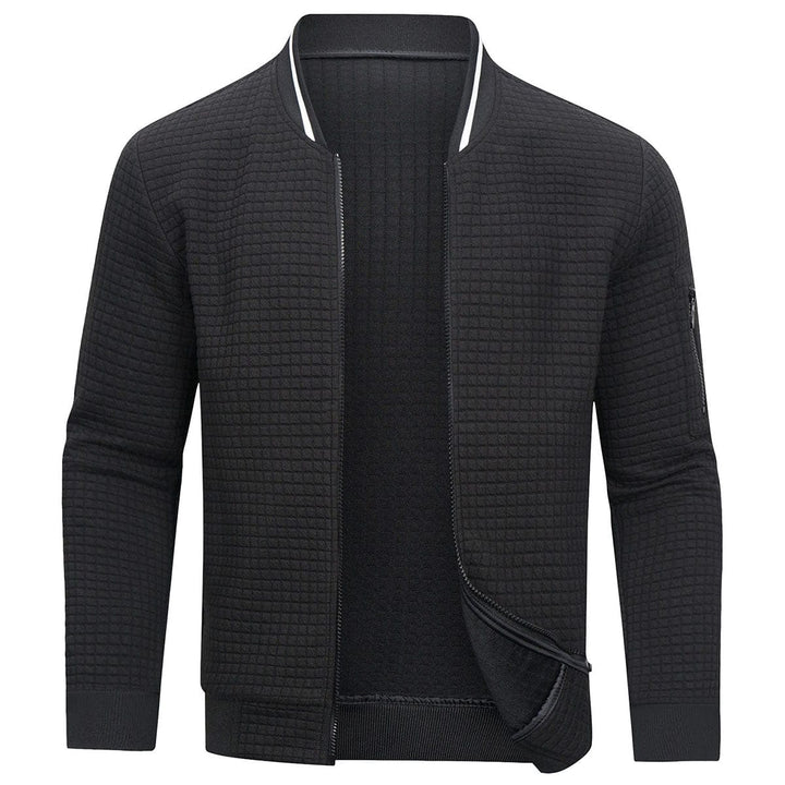 "Stilvoller Pullover mit Reißverschluss für Männer, komfortabel, warm, in Grau, Schwarz oder Weiß, ideal für kühle Tage."