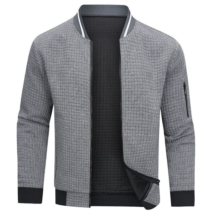 "Stilvoller Pullover mit Reißverschluss für Männer, komfortabel, warm, in Grau, Schwarz oder Weiß, ideal für kühle Tage."