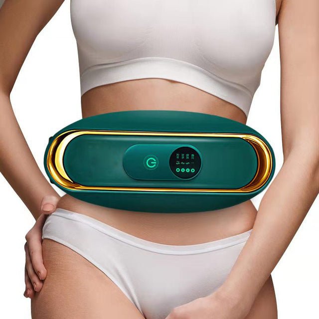Fettverbrennungsgerät Bauch, grün-gold, tragbar, Körperformung, Abnehmen, Fitness.
