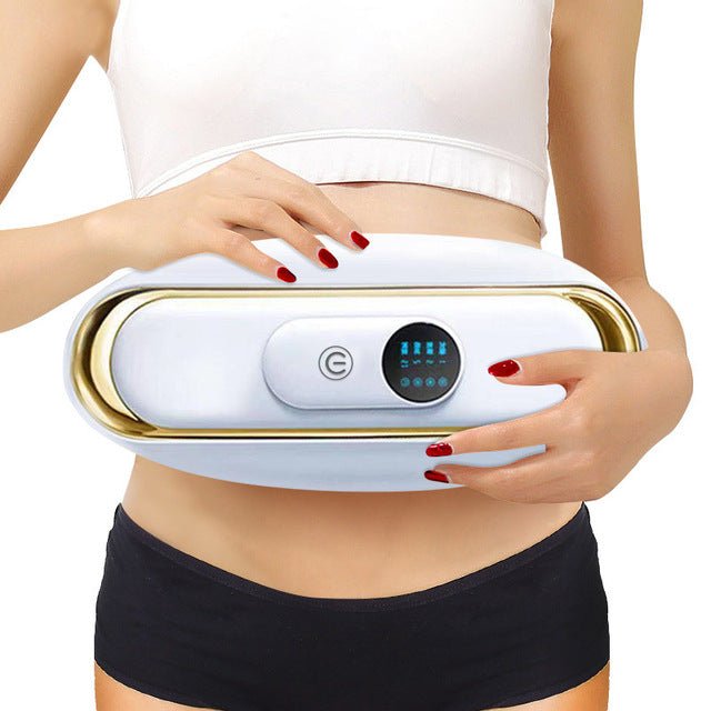 Fettverbrennungsgerät Bauch, weiß-gold, tragbar, für Gewichtsverlust und Körperformung.
