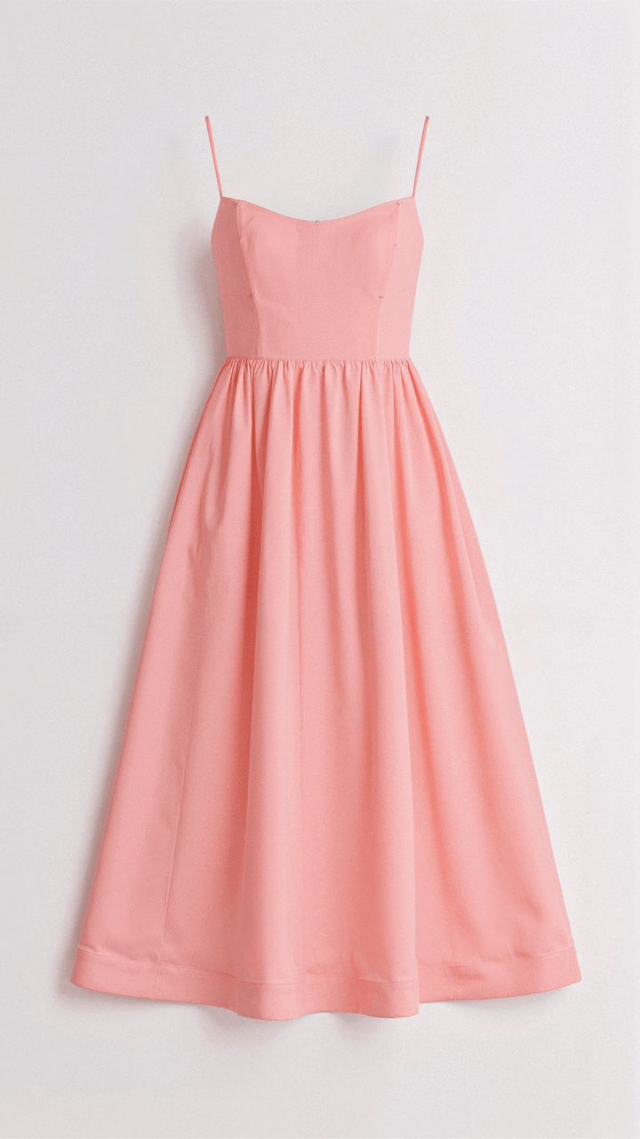 "Tamera Fließendes Midikleid, elegantes Design, hellblau, Midi-Länge, leichter Stoff, feminin und stilvoll."