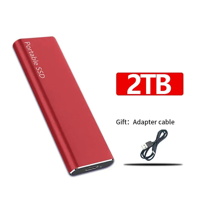 "Tragbare SSD 1TB-60TB, kompakt u. schnell, mit USB-Kabel, in Schwarz, aus Aluminium, ideal für Datenübertragung"