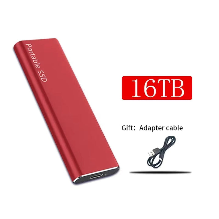 "Tragbare SSD 1TB-60TB, kompakt u. schnell, mit USB-Kabel, in Schwarz, aus Aluminium, ideal für Datenübertragung"