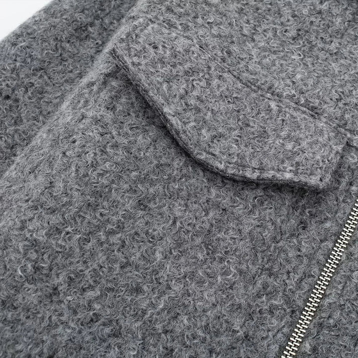 "Trendy Herbst Damen Jacke mit schlankem Schnitt, Beige, Rot, Blau, Grau oder Schwarz, für stilvolle Übergangsoutfits."