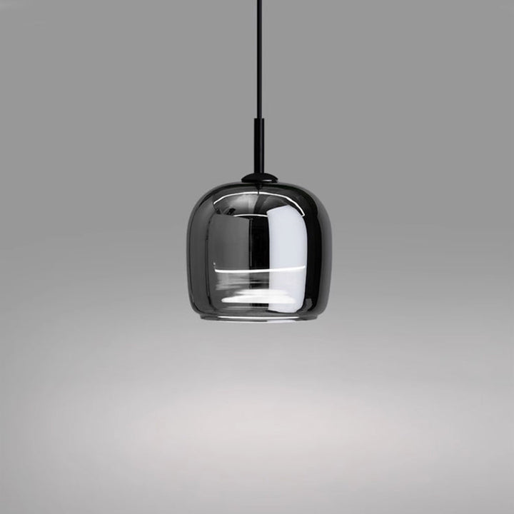 Moderne LED-Pendelleuchte aus Schwarzglas - Mehrköpfig