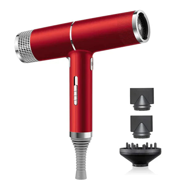 "Ultra-Leicht Haartrockner 1100W in Grau und Rot, kompakt, stilvoll, für schnelles Trocknen, ideal für professionelles Stylin