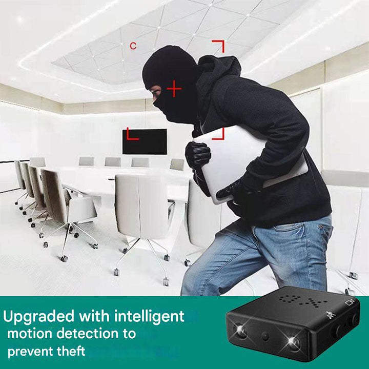 "Ultrakompakte Mikro-HD-Sicherheitskamera, 1080P, mit Nachtsicht und Bewegungserkennung, ideal für diskrete Überwachung."