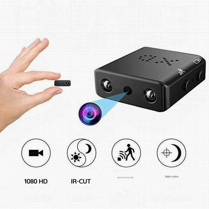 "Ultrakompakte Mikro-HD-Sicherheitskamera, 1080P, mit Nachtsicht und Bewegungserkennung, ideal für diskrete Überwachung."