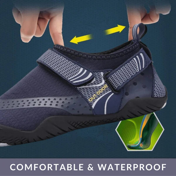 "Unisex Barfuß-Wasserschuhe mit ergonomischen, rutschfesten Sohlen in verschiedenen Farben für Outdoor-Aktivitäten."