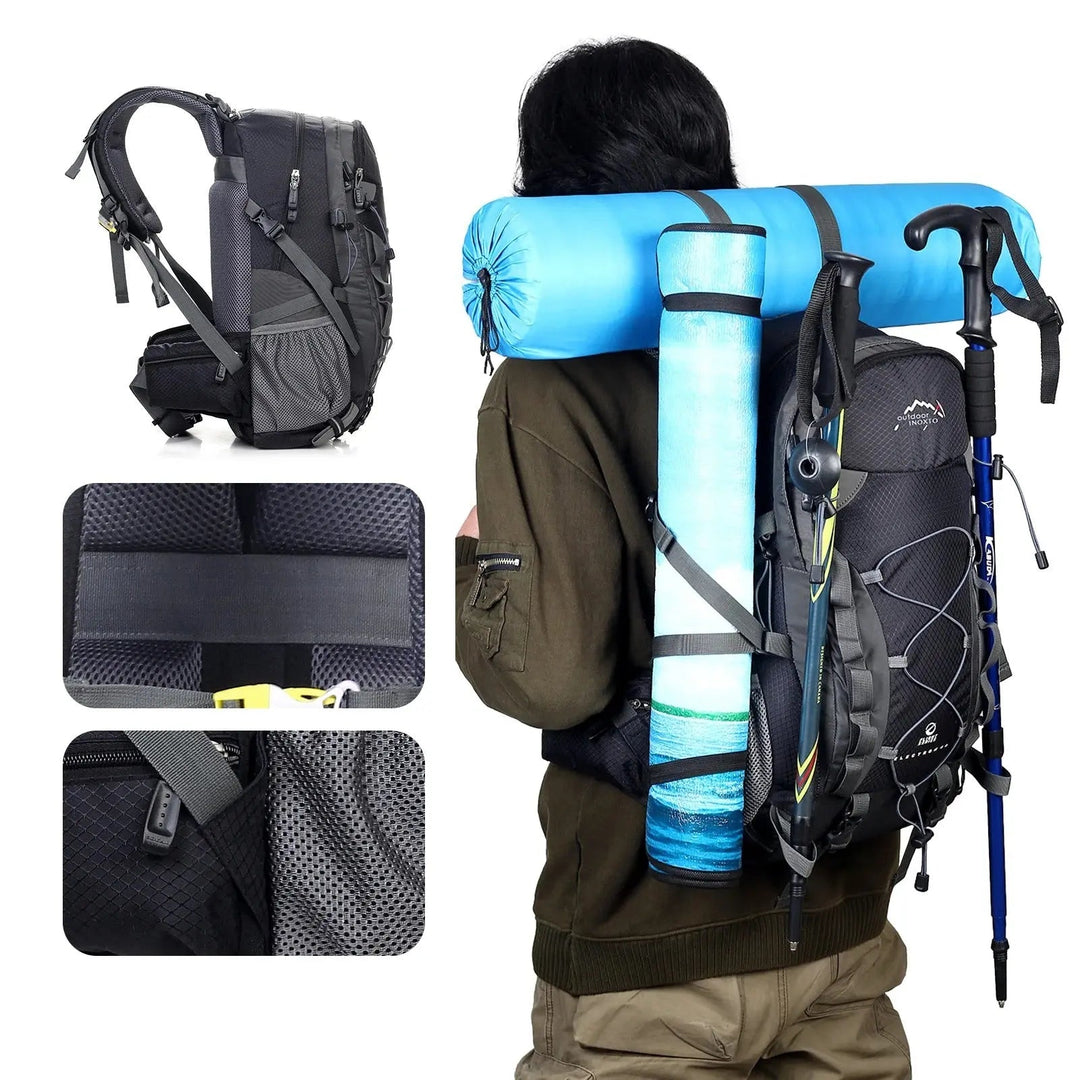 "Unisex Outdoor-Rucksack 40L, vielseitig, grün, mit verstellbaren Gurten und Taschen, ideal für Abenteuer und Camping."