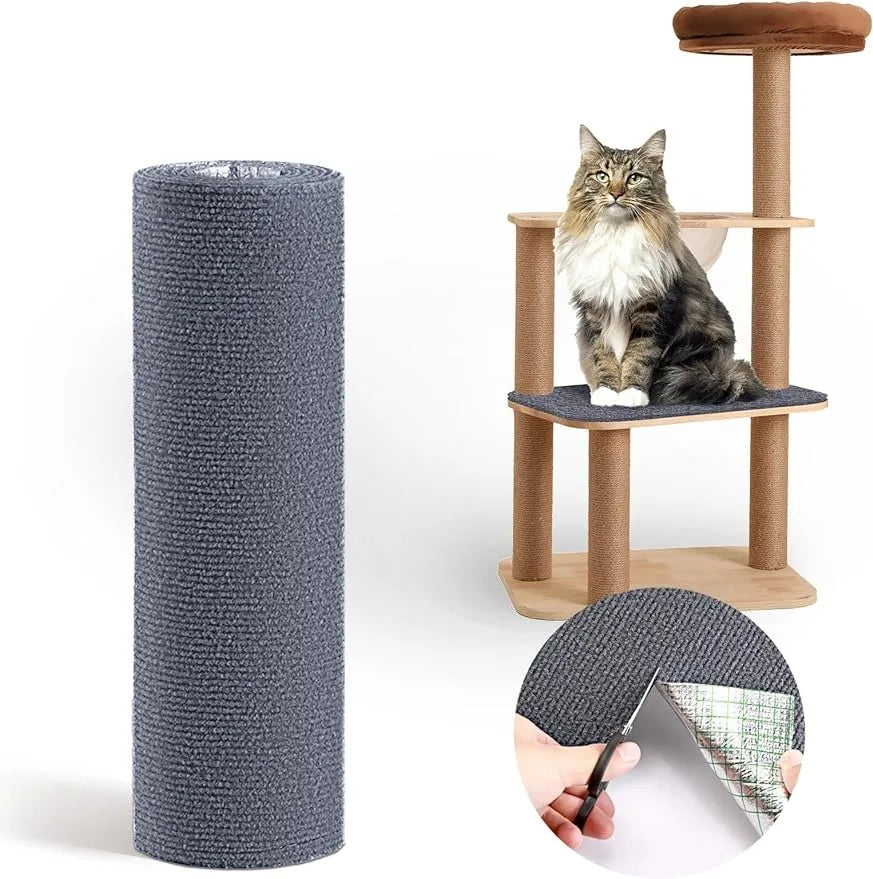"Universeller Katzen Kratzschutz beige auf Couch, schützt Möbel vor Kratzern, einfach anzuwenden, anpassbar, unauffällig."