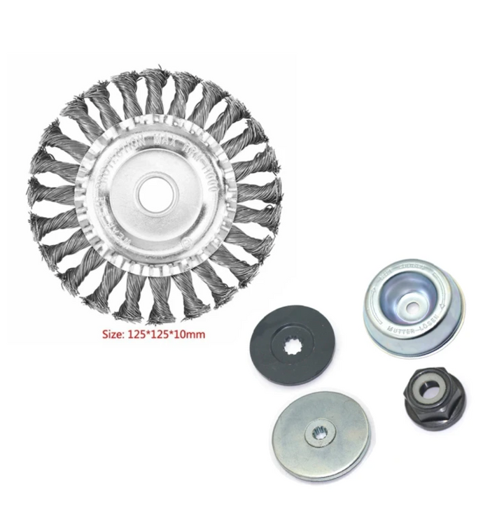 "Unkrautschneider mit 6 Klingen, stabile Stahlkonstruktion, ideal für effiziente Gartenpflege und einfache Montage."