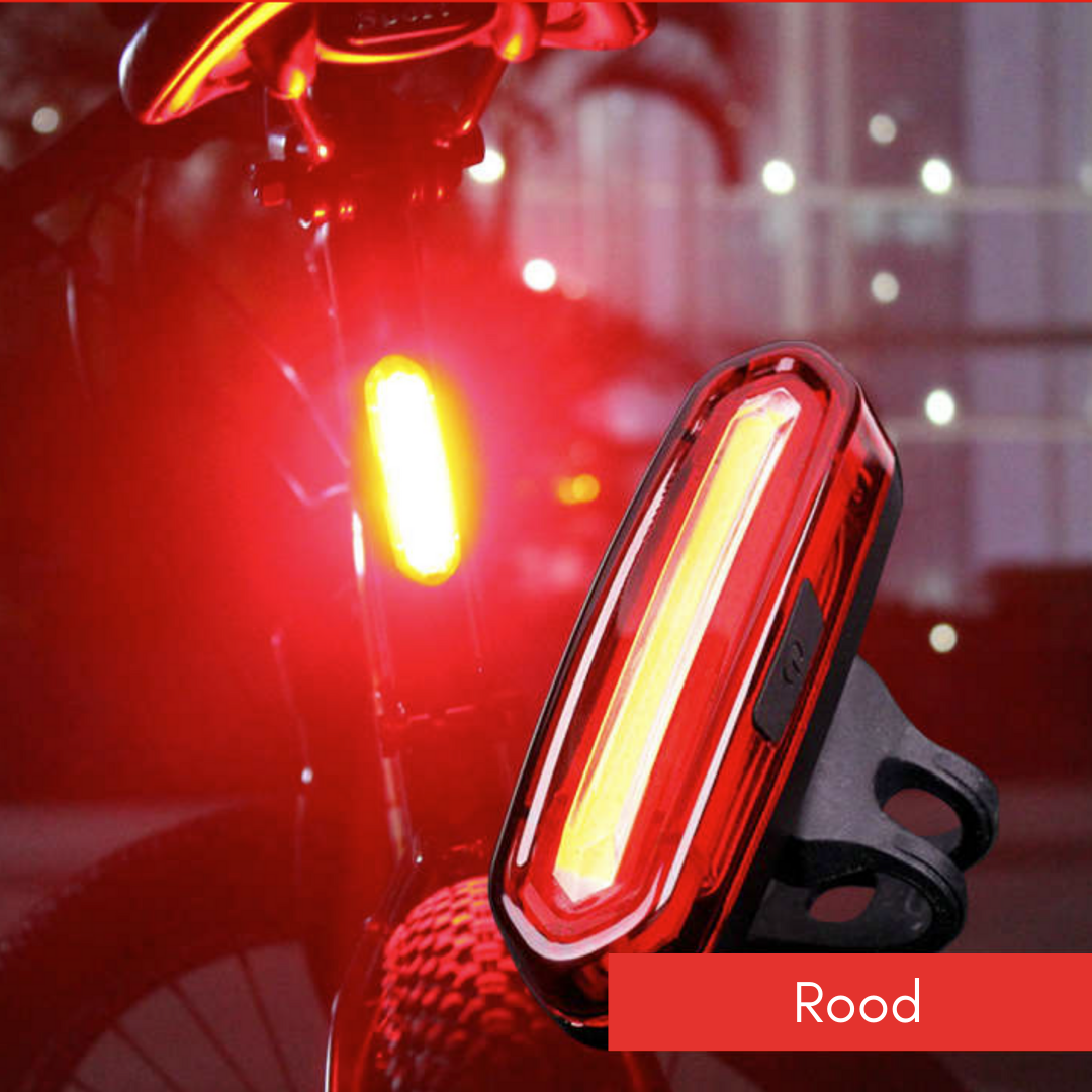 "USB aufladbares, wetterfestes LED Fahrradlicht, 360° drehbar, mit verstellbarem, breitem Lichtstrahl für optimale Sicht."