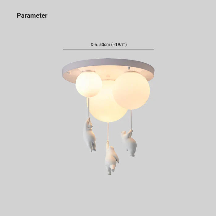 "Verspielte Kinder-Deckenlampe mit Bär- und Ballonmotiv, perfekte Beleuchtung für fantasievolle Atmosphären im Kinderzimmer."