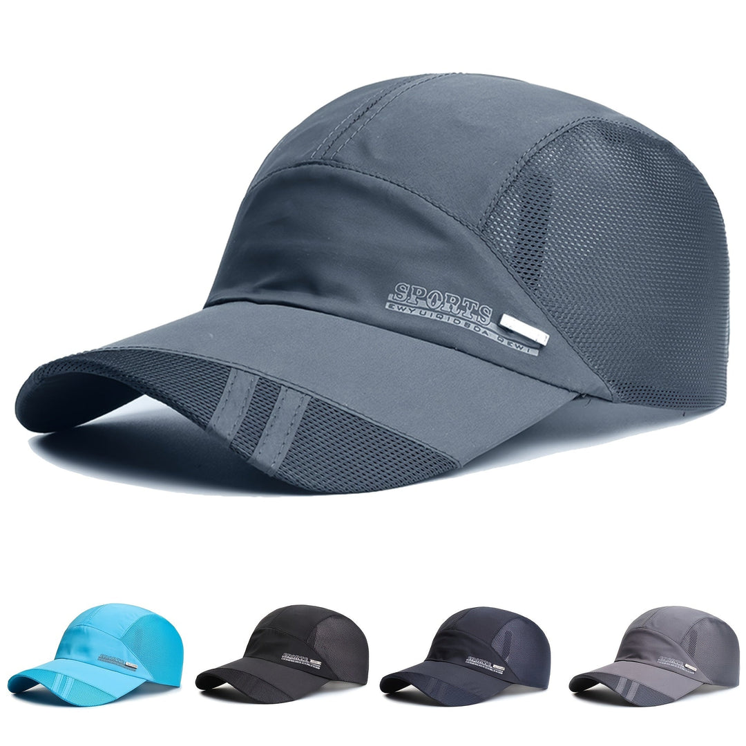 Verstellbare Herren Sportkappe in Dunkelgrau, atmungsaktiv, mit UV-Schutz; ideal für Sport und Alltag.