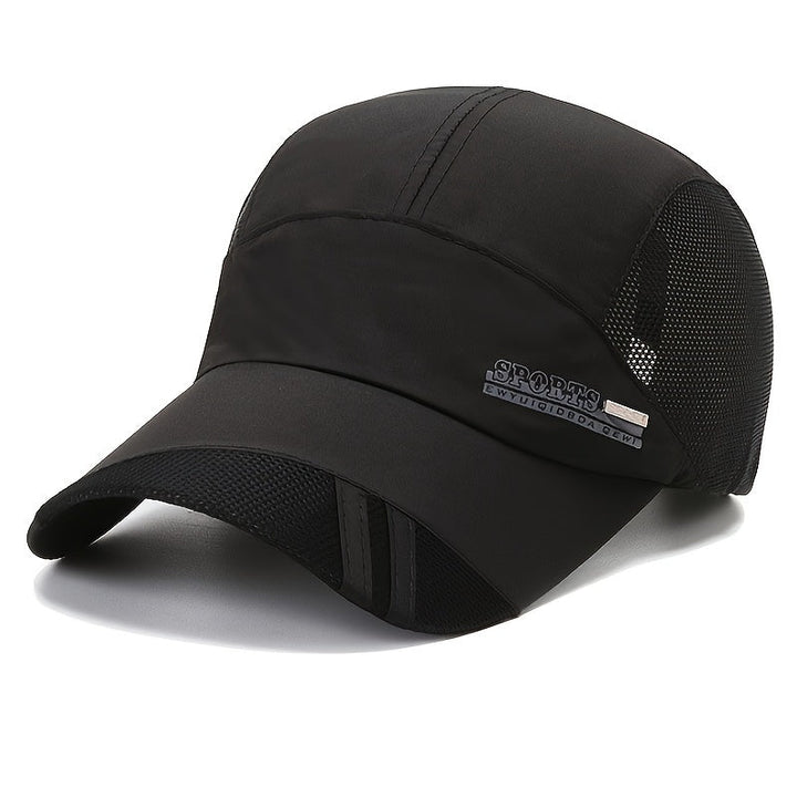 Verstellbare Herren Sportkappe in Dunkelgrau, atmungsaktiv, mit UV-Schutz; ideal für Sport und Alltag.