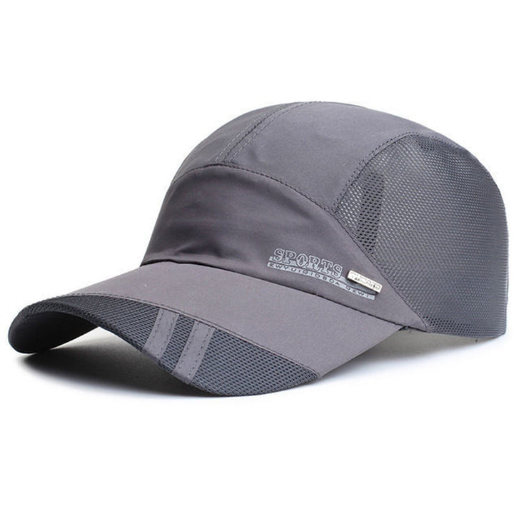 Verstellbare Herren Sportkappe in Dunkelgrau, atmungsaktiv, mit UV-Schutz; ideal für Sport und Alltag.