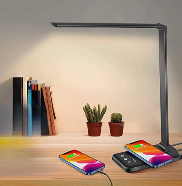 "Verstellbare LED-Tischlampe mit USB, modernes Design, flexible Beleuchtung, energieeffizient, ideal für Büro & Schlafzimmer"