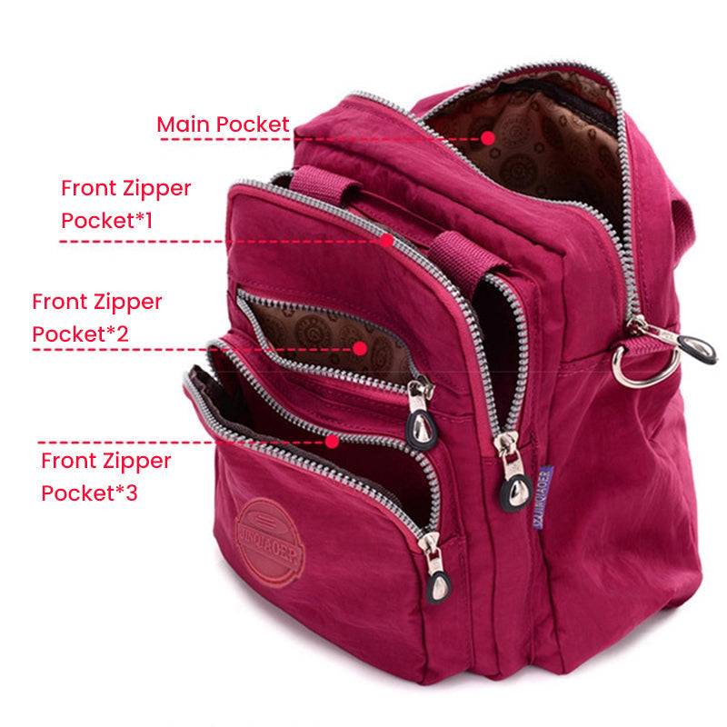 Vielseitige 3-in-1 wasserdichte Damen Crossbody Tasche, elegant, geräumig und schützend, ideal für stilvolle Frauen.