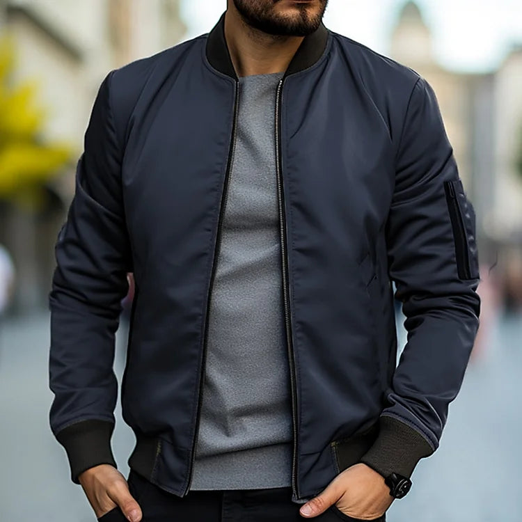 "Vielseitige, urban-stilvolle Herren Bomberjacke, elegant, komfortable Passform, mit praktischen Taschen und verstellbarem Sa