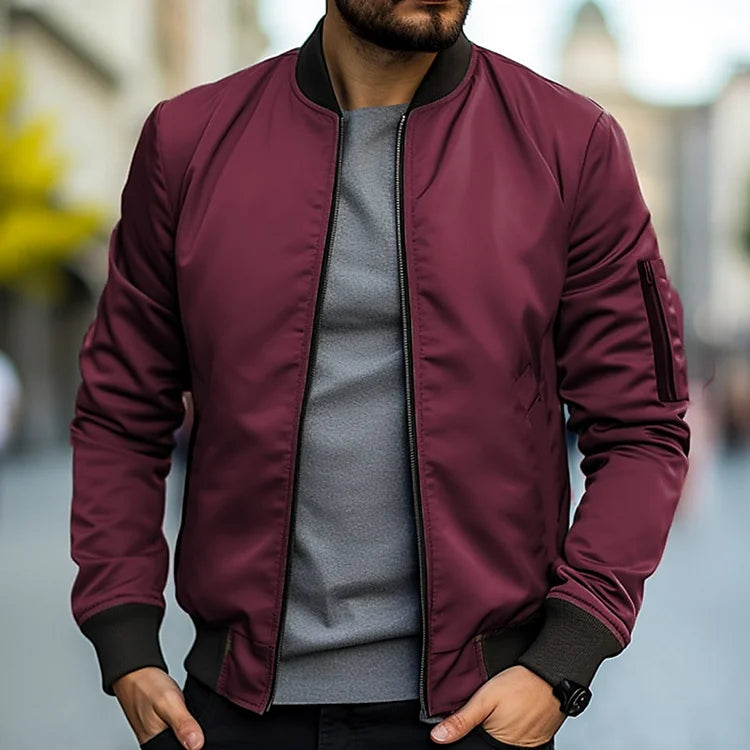 "Vielseitige, urban-stilvolle Herren Bomberjacke, elegant, komfortable Passform, mit praktischen Taschen und verstellbarem Sa
