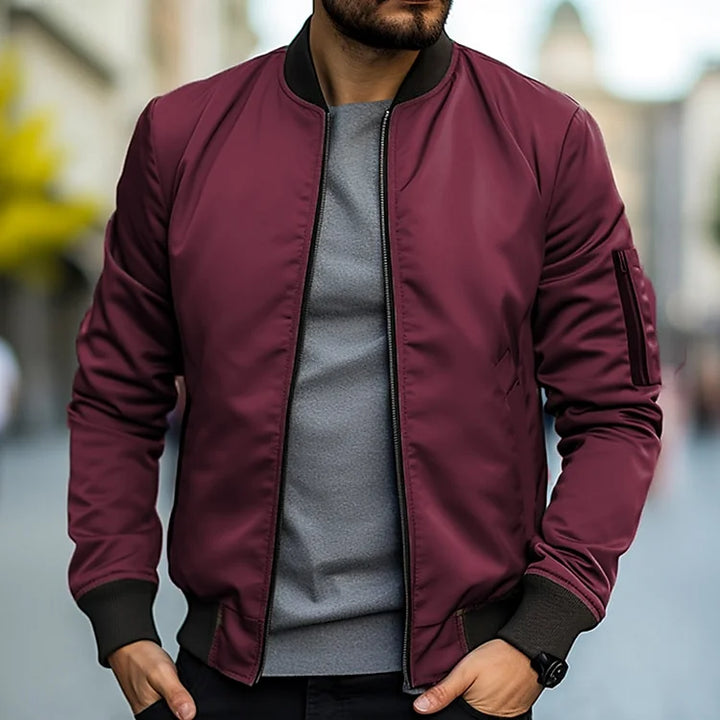 "Vielseitige, urban-stilvolle Herren Bomberjacke, elegant, komfortable Passform, mit praktischen Taschen und verstellbarem Sa