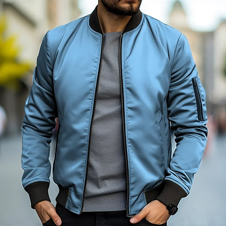 "Vielseitige, urban-stilvolle Herren Bomberjacke, elegant, komfortable Passform, mit praktischen Taschen und verstellbarem Sa