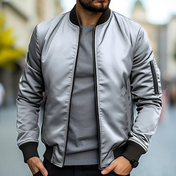 "Vielseitige, urban-stilvolle Herren Bomberjacke, elegant, komfortable Passform, mit praktischen Taschen und verstellbarem Sa