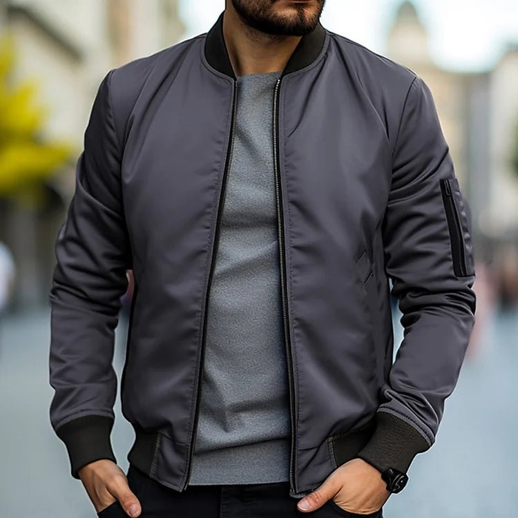 "Vielseitige, urban-stilvolle Herren Bomberjacke, elegant, komfortable Passform, mit praktischen Taschen und verstellbarem Sa