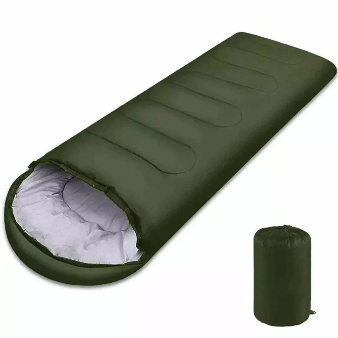 "Wärmeisolierter, wasserdichter Camping-Schlafsack für Outdoor-Abenteuer, geräumig und exzellente Wärmeisolierung."