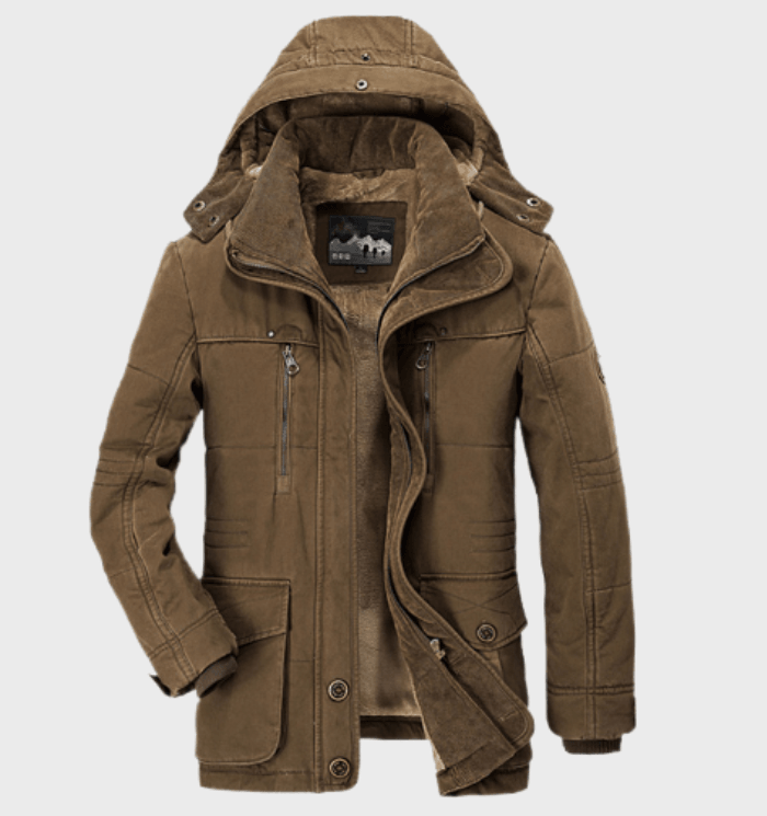 "Wasserdichte, atmungsaktive Herren-Winterjacke in modernem Design für Outdoor-Aktivitäten und kalte Tage."