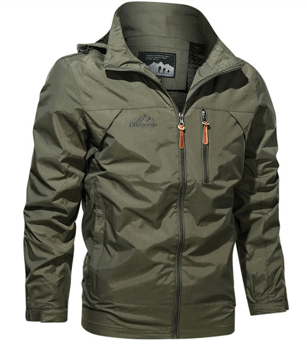 "Wasserdichte, atmungsaktive Herrenjacke in Blau, ideal für Outdoor-Abenteuer bei jedem Wetter, mit modernem Design."