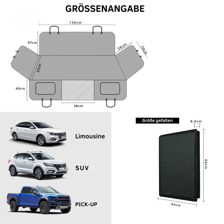 "Wasserdichte Hundedeckmatte im Auto, schützt vor Schmutz und Kratzern, bequemer Memory-Schaum für Hundekomfort"