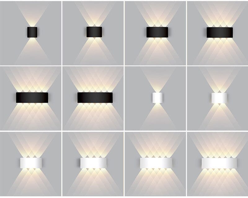 Wasserdichte LED-Außenwandleuchte, modernes Design aus Aluminium, für stilvolle und energieeffiziente Beleuchtung im Freien.