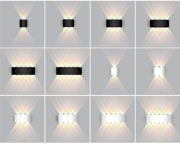 Wasserdichte LED-Außenwandleuchte, modernes Design aus Aluminium, für stilvolle und energieeffiziente Beleuchtung im Freien.