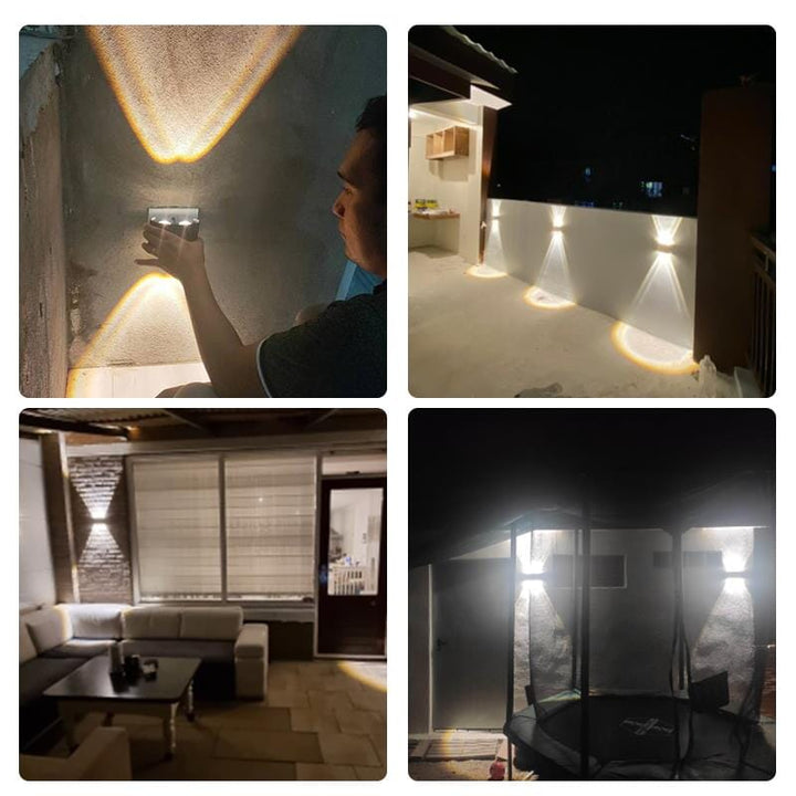 Wasserdichte LED-Außenwandleuchte, modernes Design aus Aluminium, für stilvolle und energieeffiziente Beleuchtung im Freien.