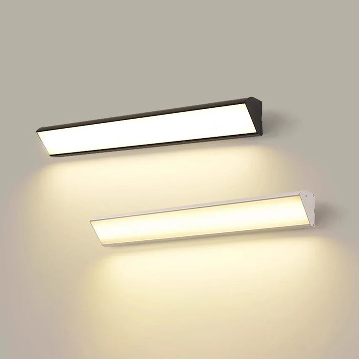 Wasserdichte LED-Wandleuchte, schlankes Design, IP65-zertifiziert, energieeffizient, für Terrasse oder Eingang geeignet.