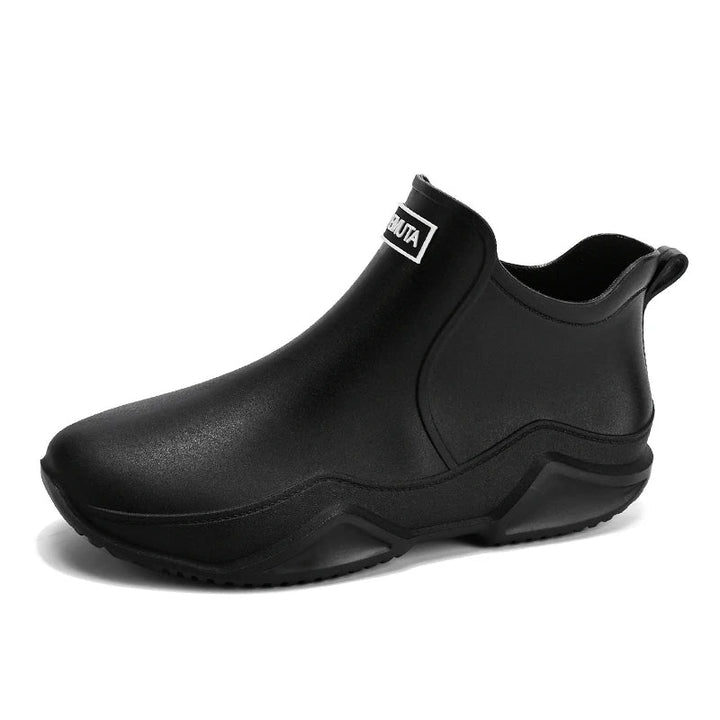 "Wasserdichte, stilvolle Damen-Gummistiefel, PVC-Material, modische Herbstfarben, komfortabler niedriger Absatz, Outdoor-Aben