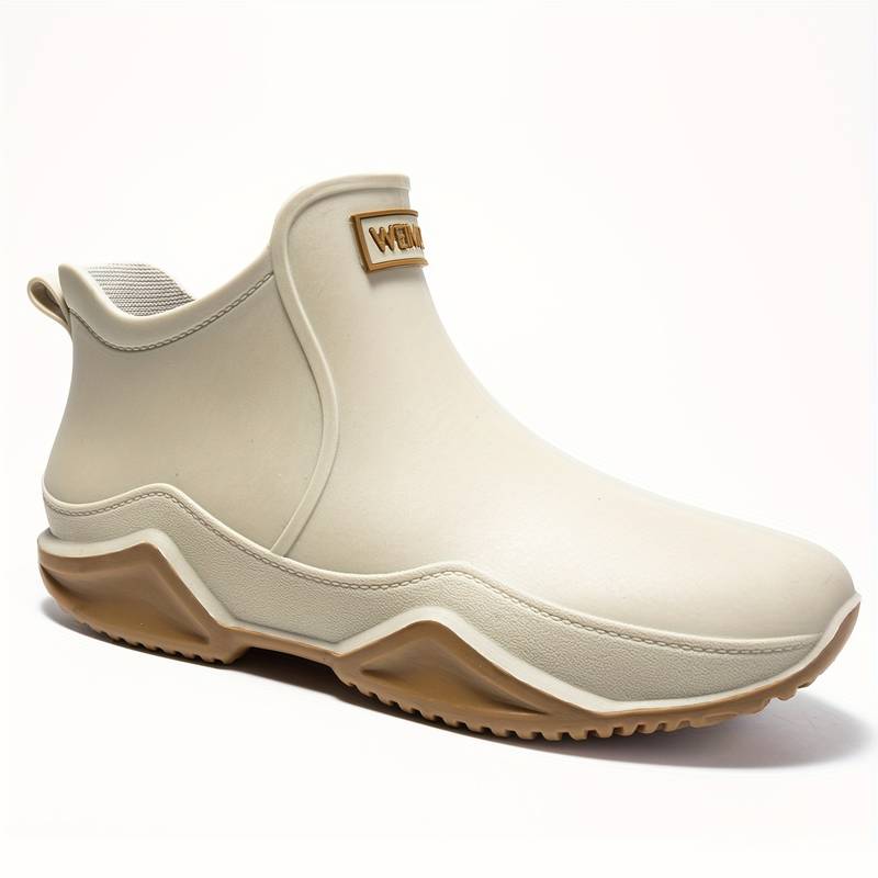 "Wasserdichte, stilvolle Damen-Gummistiefel, PVC-Material, modische Herbstfarben, komfortabler niedriger Absatz, Outdoor-Aben