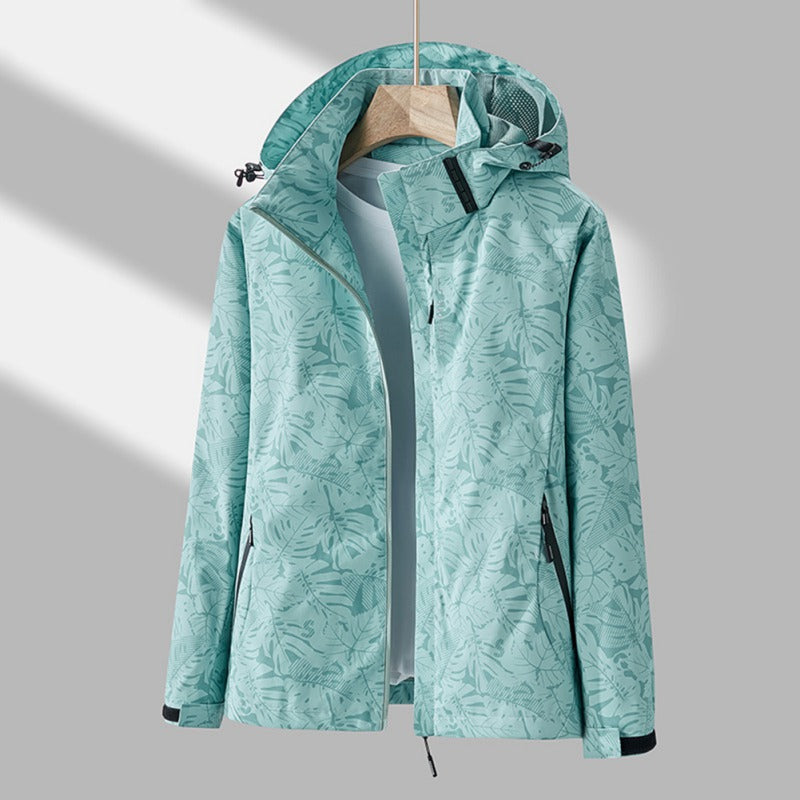 Wasserdichte, winddichte Damenjacke in Schwarz; leicht, atmungsaktiv, für Outdoor-Abenteuer geeignet.