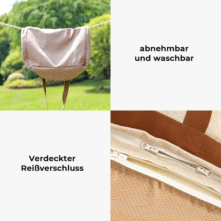 "Wasserdichtes Hunde-Autositzbett in Hellkaffee, bequem und sicher mit Memory-Schaum und Sicherheitsgurten, perfekter Fahrbeg